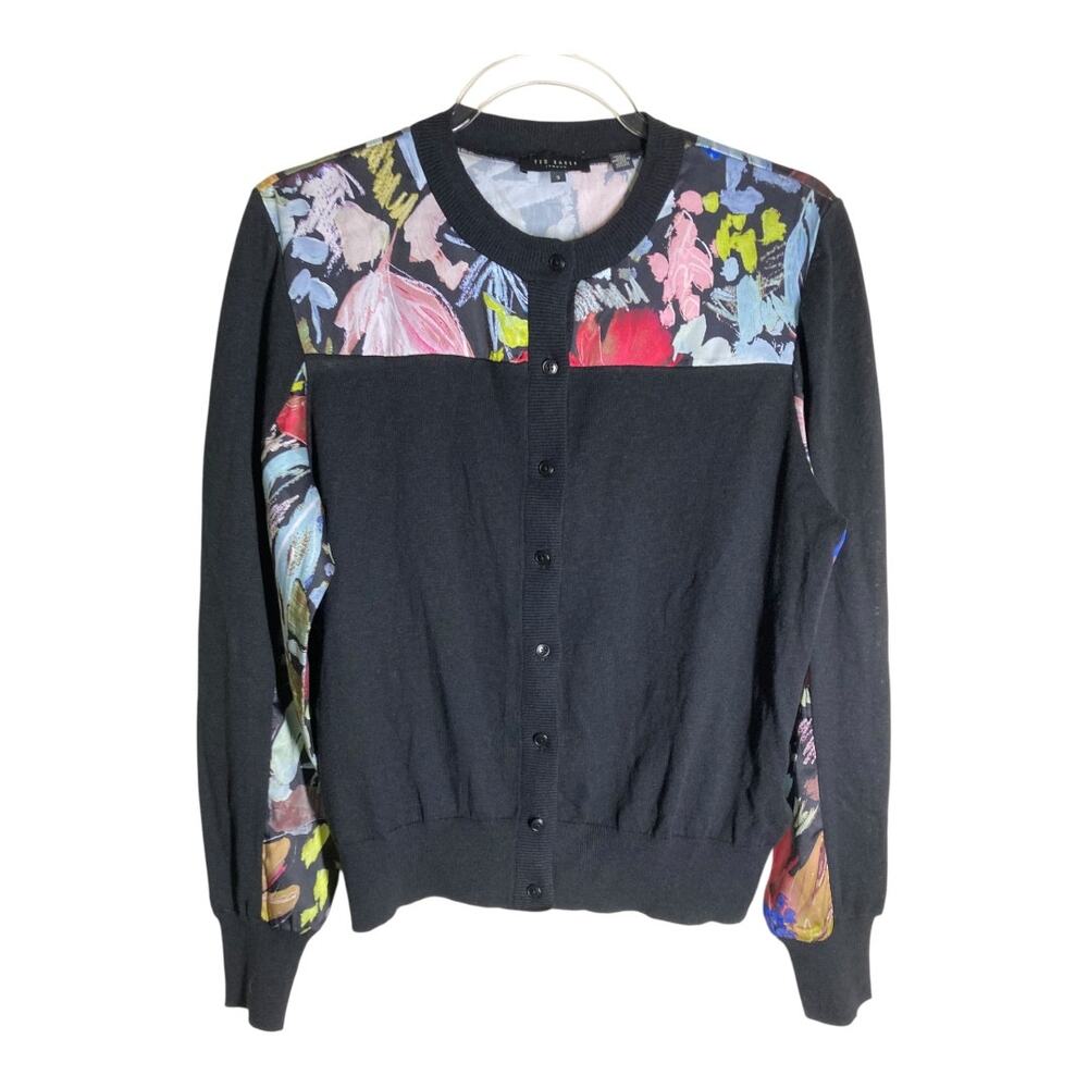 Ted Baker Black Floral Cardigan